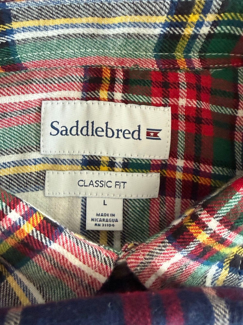 Saddlebred lot of 2 Button Down Flannel Shirts Men’s size Large NWT Classic Fit - Picture 10 of 10